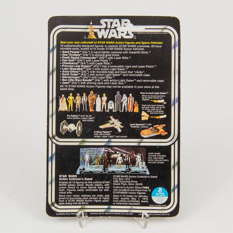 A vintage Star Wars Jawa 12 back in original packaging Kenner 1978.