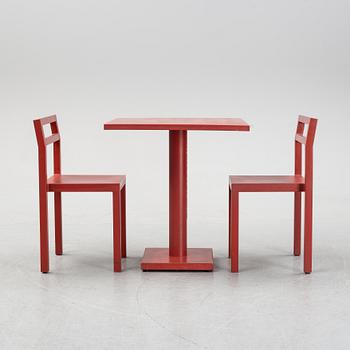 Boris Berlin/Poul Christiansen, a 'Non' table and two chairs, Komplot design, Källemo.