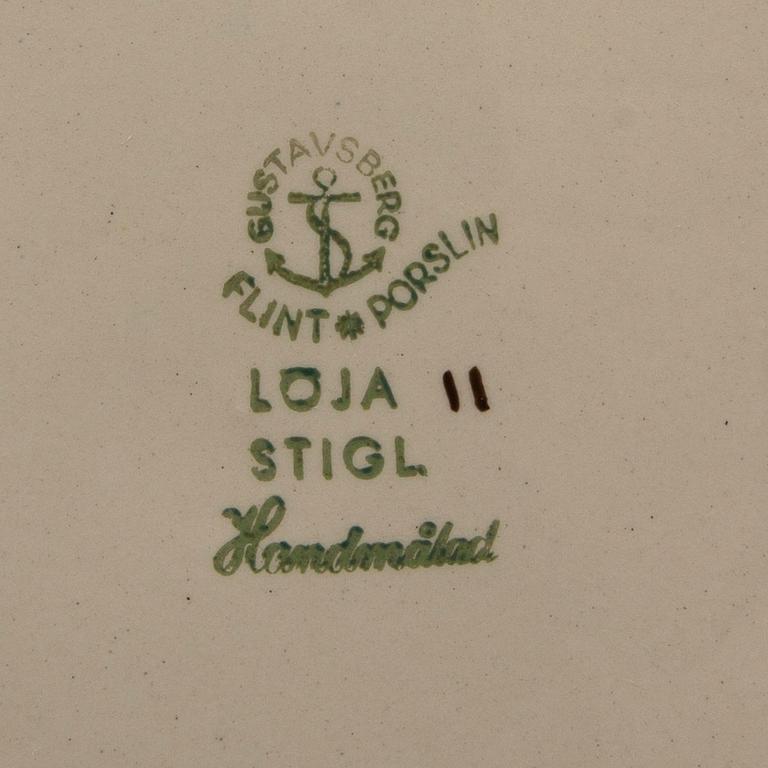 Stig Lindberg, 12 plates "Löja" Gustavsberg, second half of the 20th century, earthenware.
