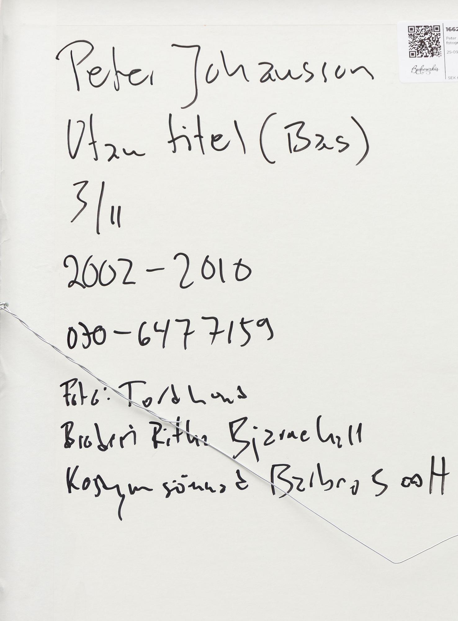 Peter Johansson, "Utan titel" (Bas), 2002-2010.