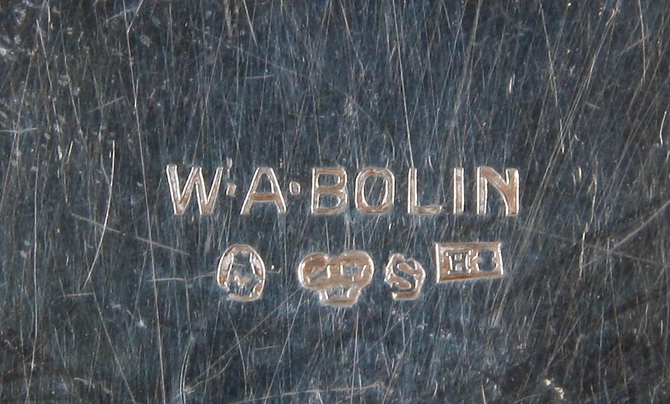 BÄGARE, 8 st, silver, bla Borgila och WA Bolin. 1930-50-tal.