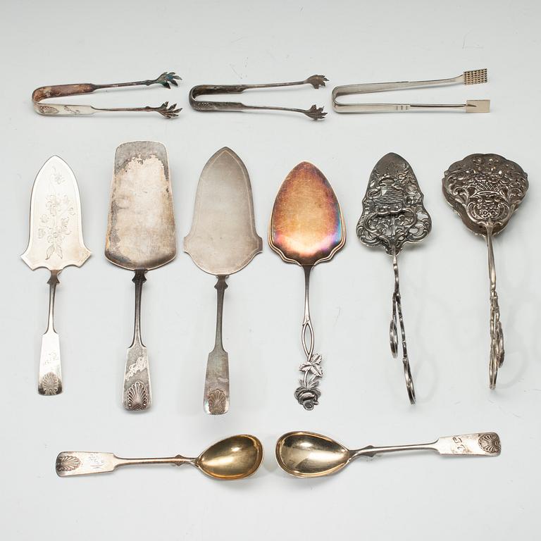 BESTICK, 11 st, silver, diverse finska stämplar 1900-tal. Vikt tot. 372 g.