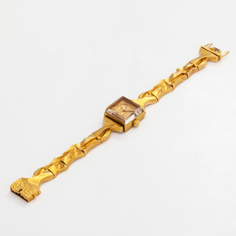 Björn Weckström, an 18K gold 'Time Adviser' wristwatch. Lapponia 1975.