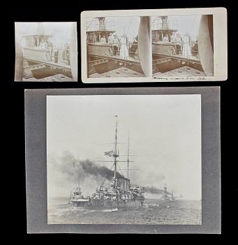FOTOGRAFIER, 3 st, marint och kejserligt, dat 1908 resp 1912.