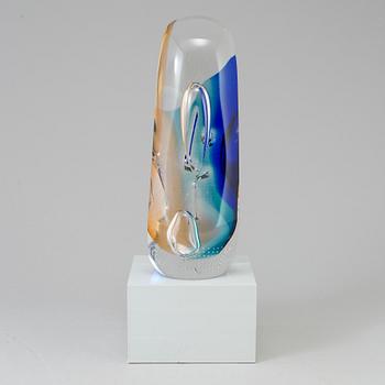 GÖRAN WÄRFF, glasskulptur, "Anden i Glaset", Kosta Boda 1900-taelts senare del. Unik.