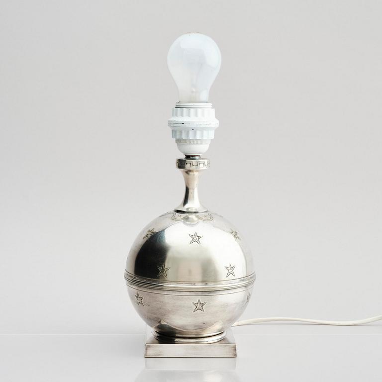Jacob Ängman, a rare table lamp, Guldsmedsaktiebolaget, Stockholm, ca. 1930.