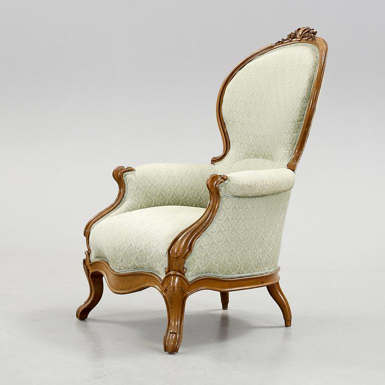 FÅTÖLJ, nyrokoko, 1800-talets slut.