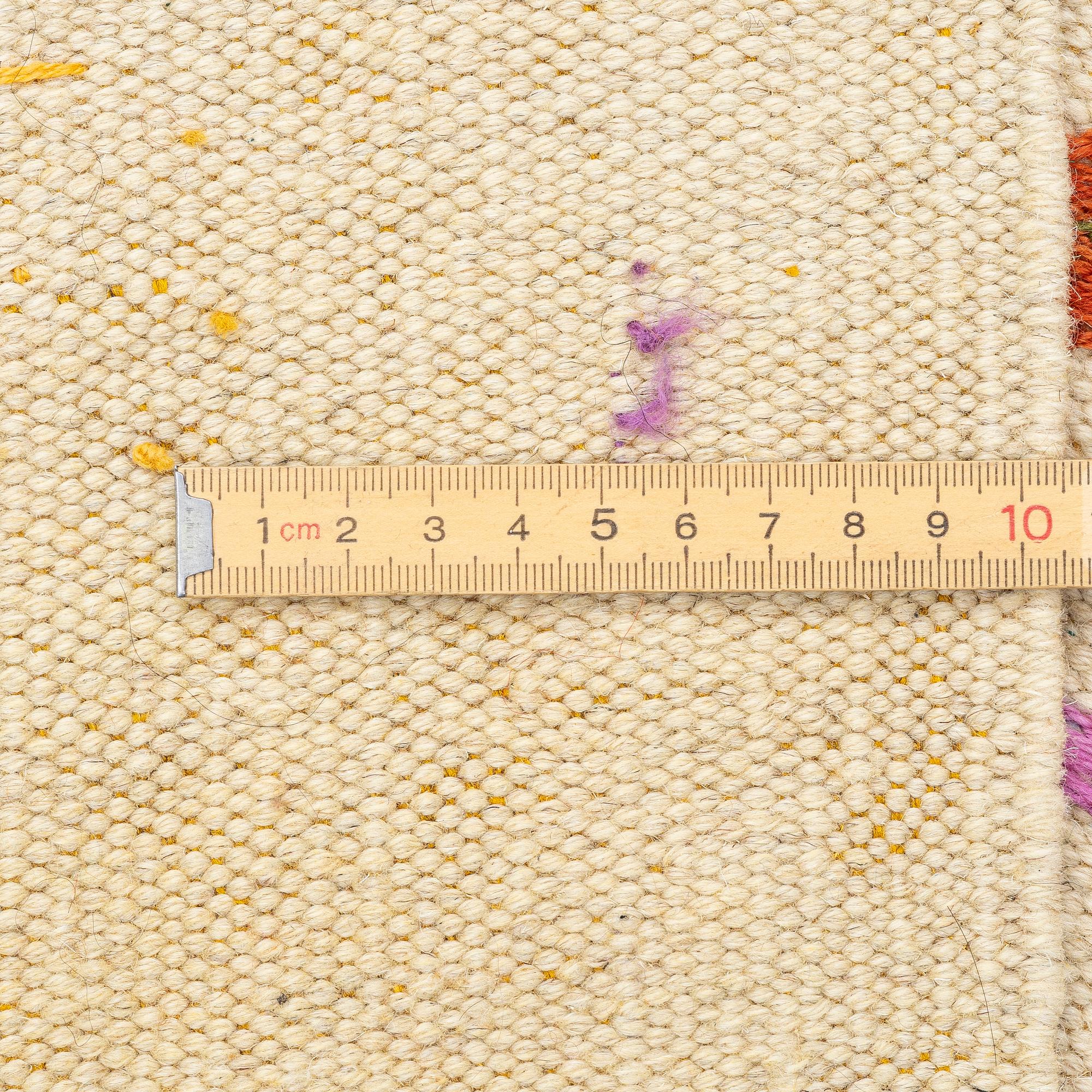 Matta, handbroderad Kelim, ca 220 x 171  cm.