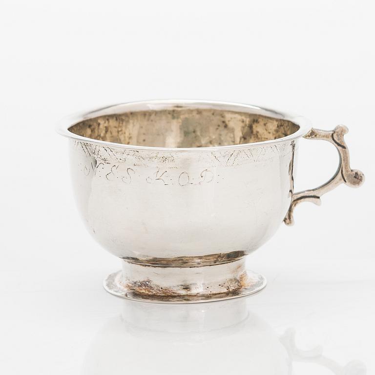 An 18th-century silver brandy cup from Arboga, Sweden 1777.