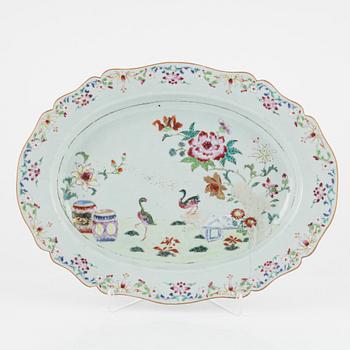 Stekfat, porslin, Kina, Qing dynastin, Qianlong (1736-95).