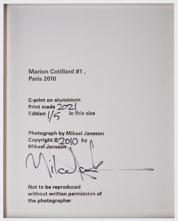 Mikael Jansson, "Marion Cotillard #1, Paris 2010".