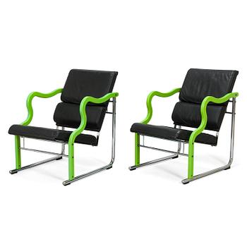 Yrjö Kukkapuro, a pair of 1980's 'Experiment' armchairs for Avarte.