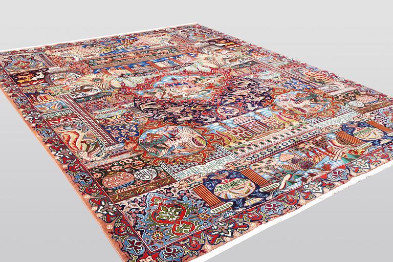 A carpet, Kashmar, ca 390 x 300 cm.