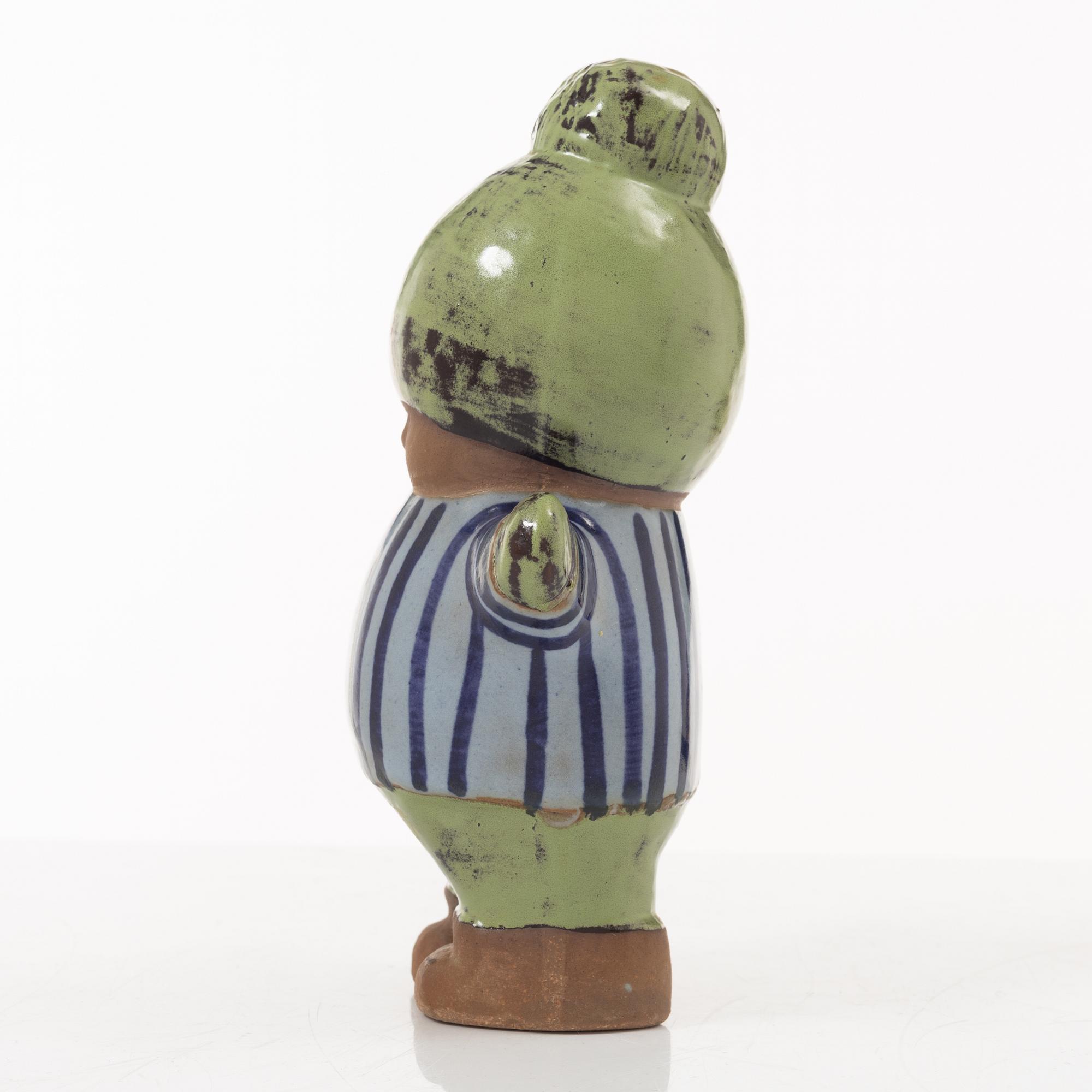 Lisa Larson, väggrelief och figurin, stengods, Gustavsberg.