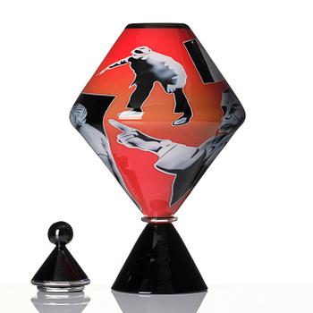 Peter Hermansson, "The Search", a unique lidded glass goblet in graal technique, AKTAS Artglass, Sweden 2010.