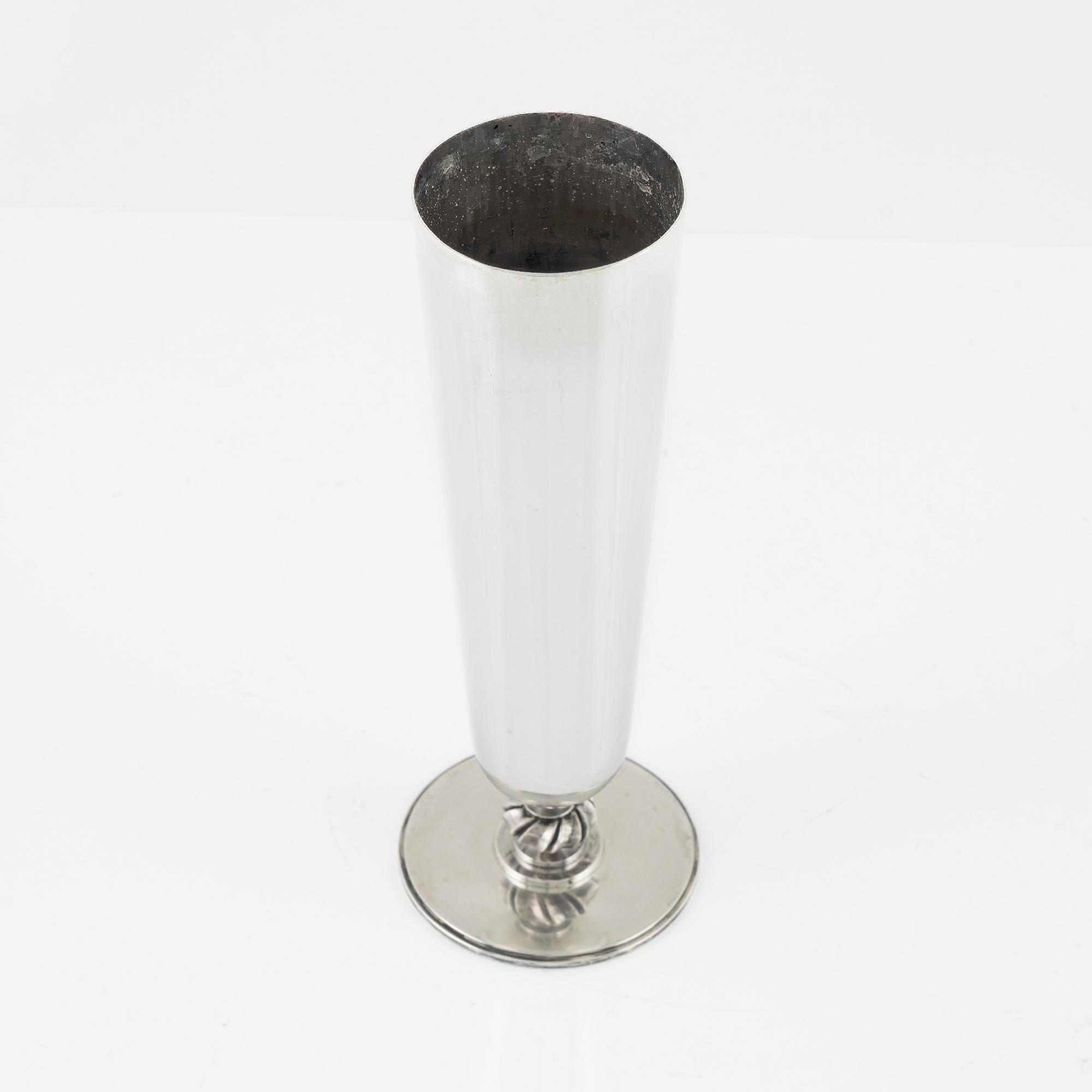 A Swedish Sterling Silver Vase, mark of Atelier Borgila 1947.