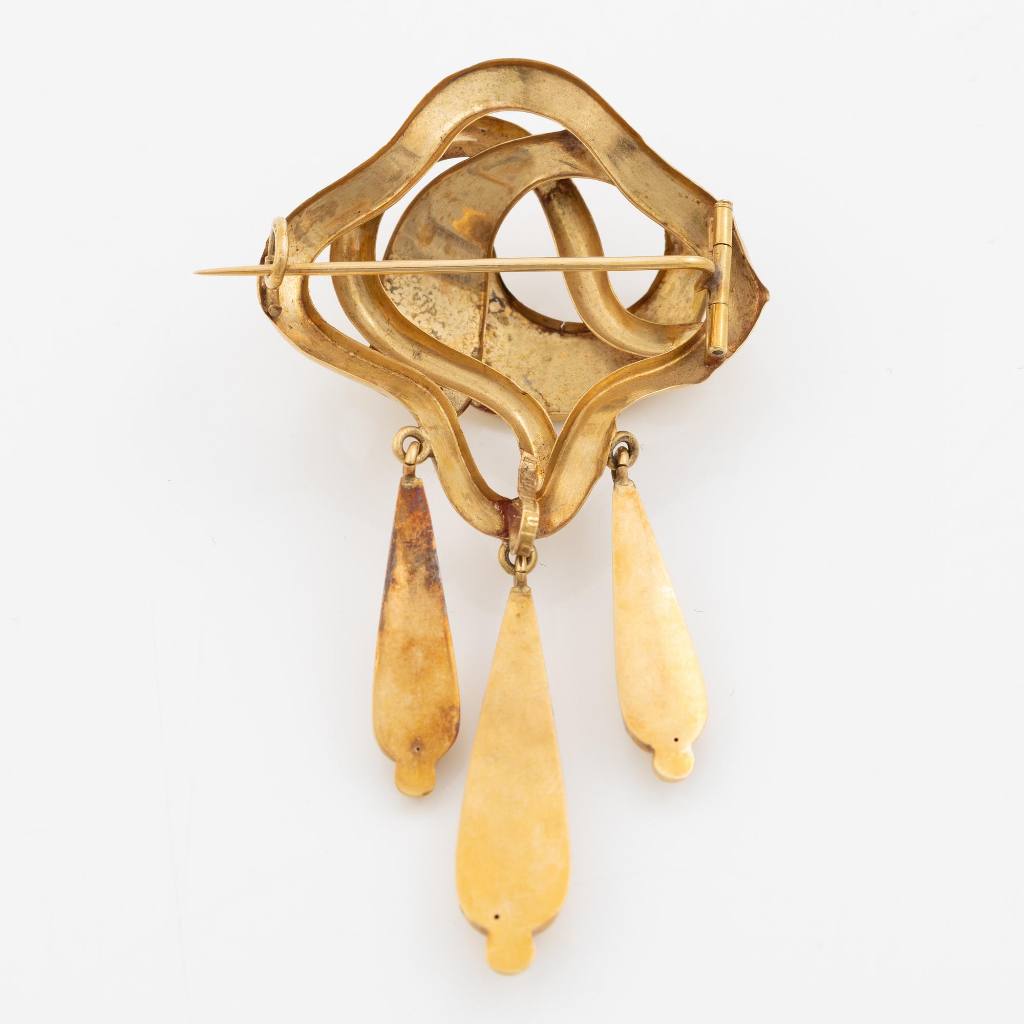 Brosch 18K guld, 1800-tal.