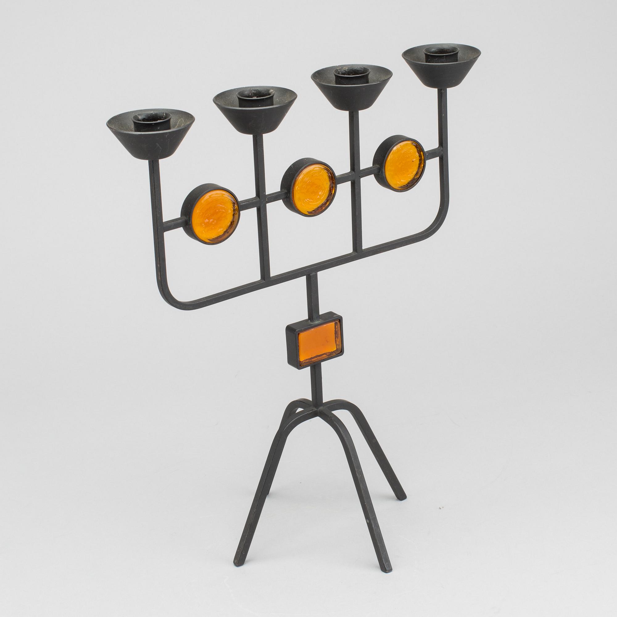 Iron candelabra by Gunnar Ander, Ystad metall.