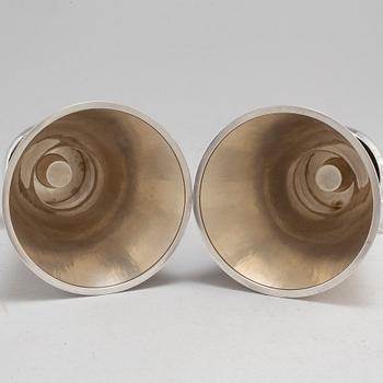 SIGURD PERSSON, a pair of sterling silver candlesticks, Stockholm 1954.