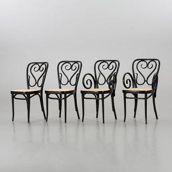 A SET OF 2+2 CHAIRS, first half of 20th century.