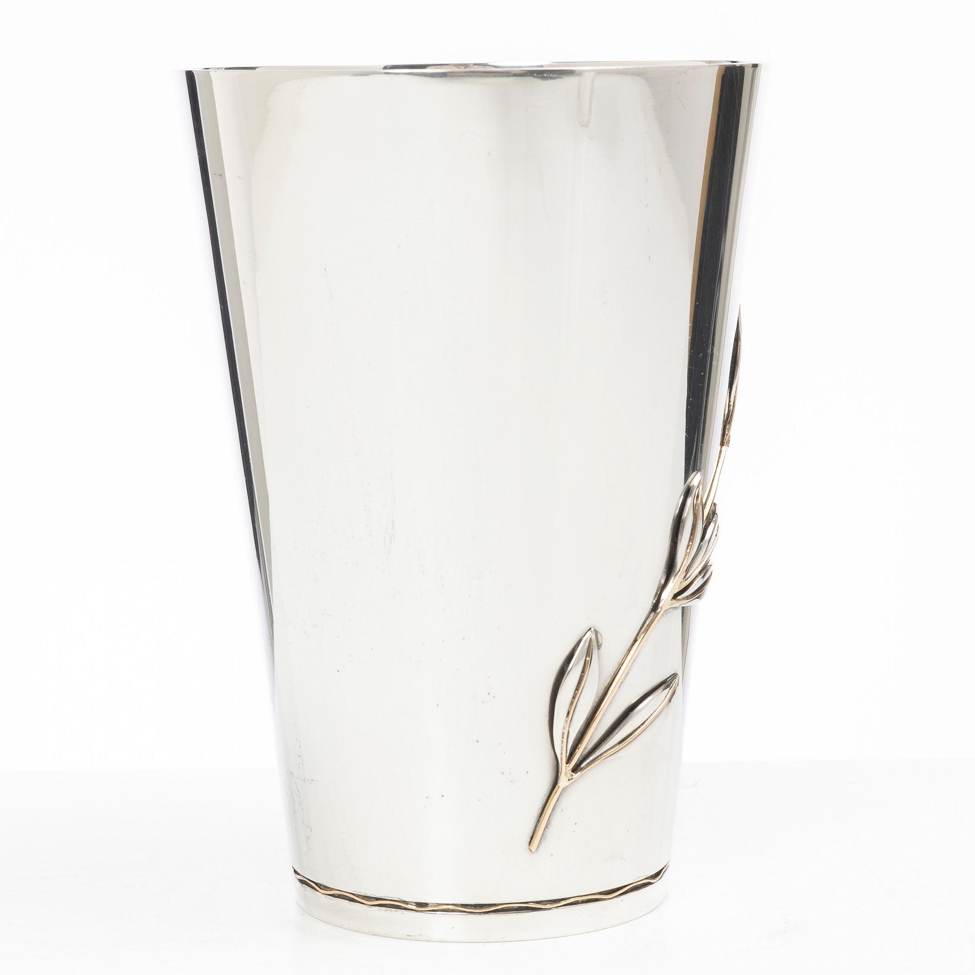 Helge Lindgren, bägare/vas, sterling silver, Firma K Andersson, Stockholm 1946.