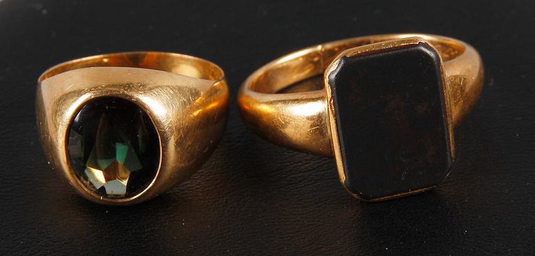 RINGAR, 5 st, guld 18-23 K, 1889-1962. tot ca 27 g.