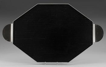 Wiwen Nilsson, A Wiwen Nilsson sterling and ebony tray, Lund 1956.