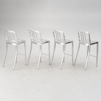 Philippe Starck, four 'Navy Chair' bar chairs, Emeco.