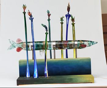 A Kjell Engman glass scupture by Kosta Boda 1997.