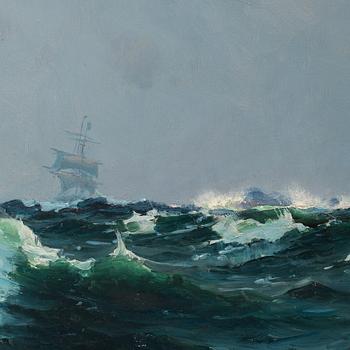 Herman af Sillén, Fishing vessel in rough seas.