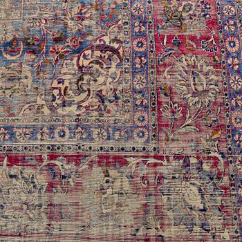 A semi-antique silk Kashan, ca 316 x 205.