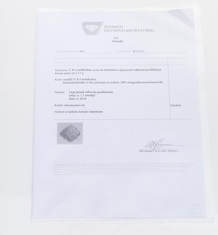 Brosch, 21K guld och pärlor, Frankrike omkring 1900.