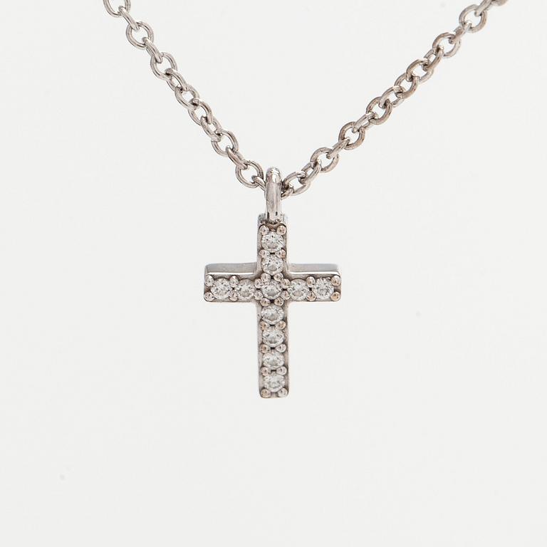 Tiffany & Co, halsband "Metro Cross", 18K vitguld och diamanter.