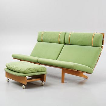 A sofa with a stool, Erik Jørgensen Møbelfabrik, Denmark.