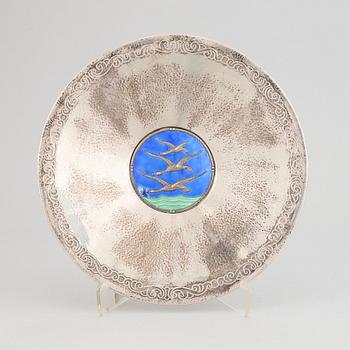 A silver and enamel bowl by Thune, Norway, 1920's/30's.