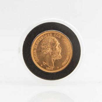 Gold coin Sweden, Oscar II 20 kr, 1890.