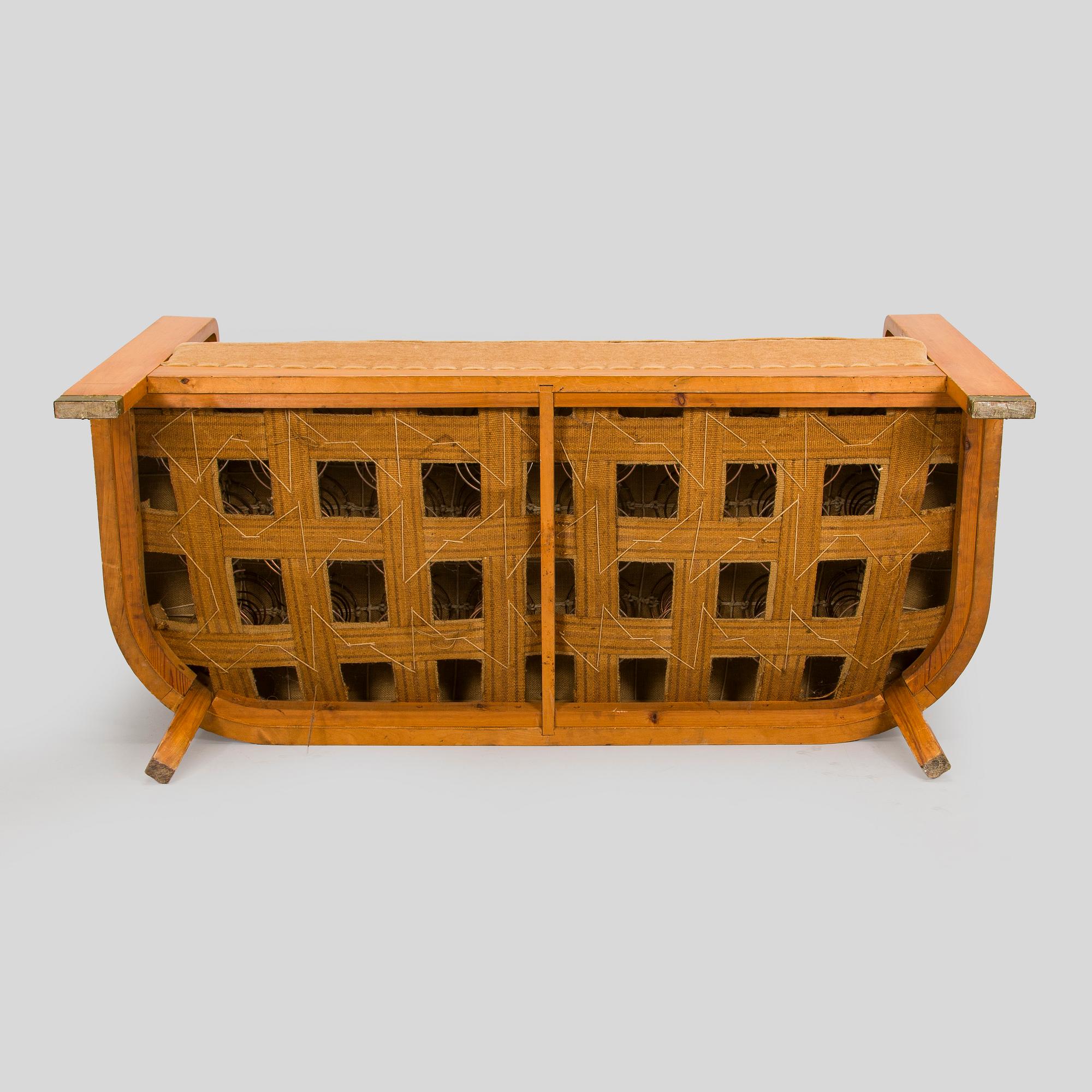 Adolf Koskinen, sofa, manufactured by Elias Hollo Puunjalostustehdas, Finland, 1920s.