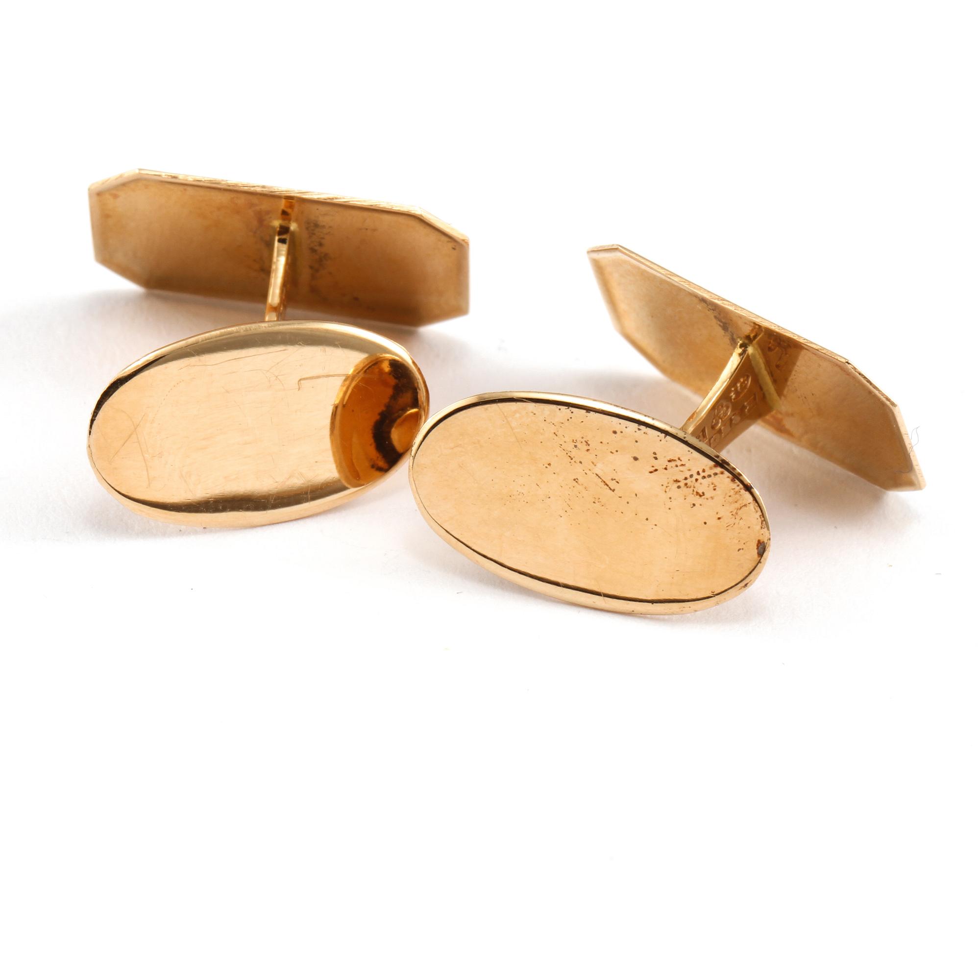 MASCHETTKNAPPAR, ett par, 18k guld, Ceson, Göteborg, 1955. Vikt 6,5 g.