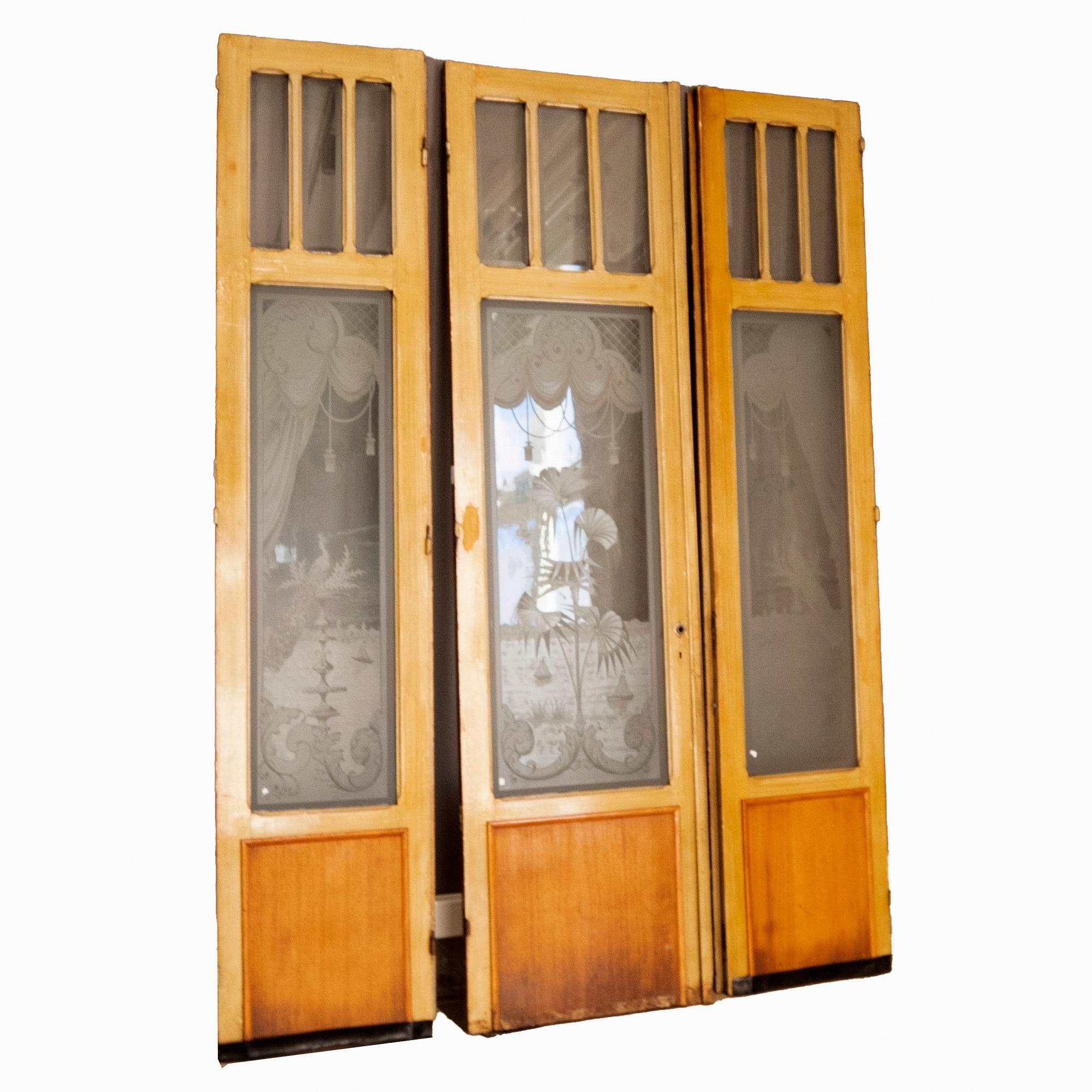 Dörrar 3 st  Frankrike tidigt 1900-tal.