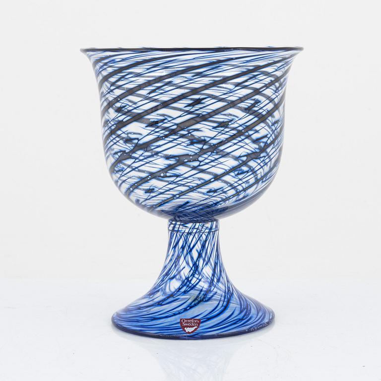 Eva Englund, a 'graal' glass goblet, Orrefors Gallery, 1982.