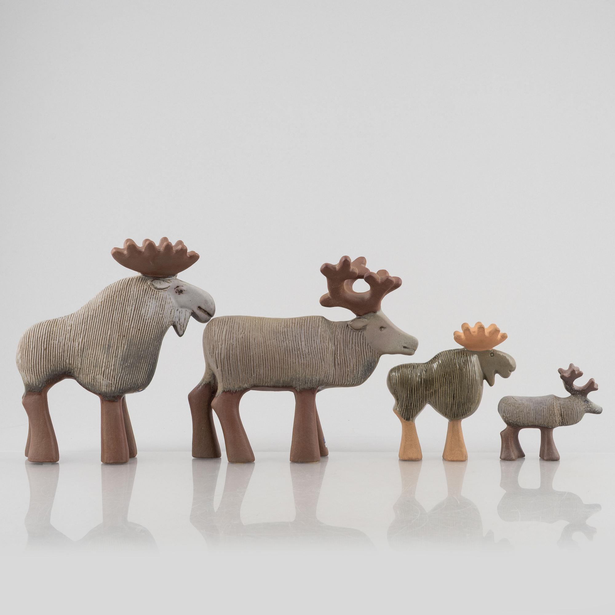 Lisa Larson, figuriner, 4 st, ur serien "Skansen", Gustavsberg.