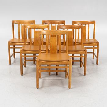 Gunnar Myrstrand, six oak chairs, 1960s.