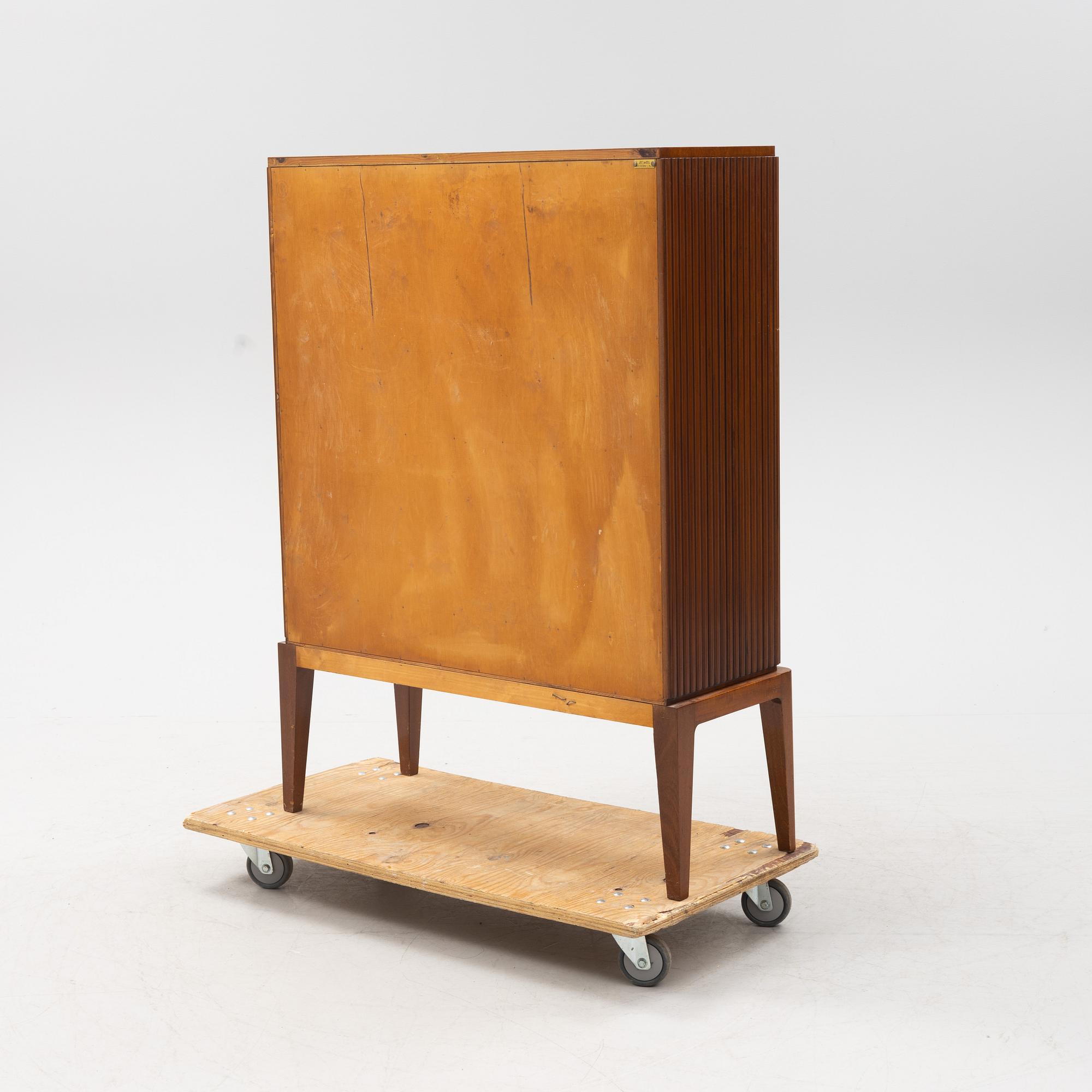 Erik Matsson, a Swedish modern marquetry cupboard, 'The season', HC Möbler AB Harry Carlsson, 1942.