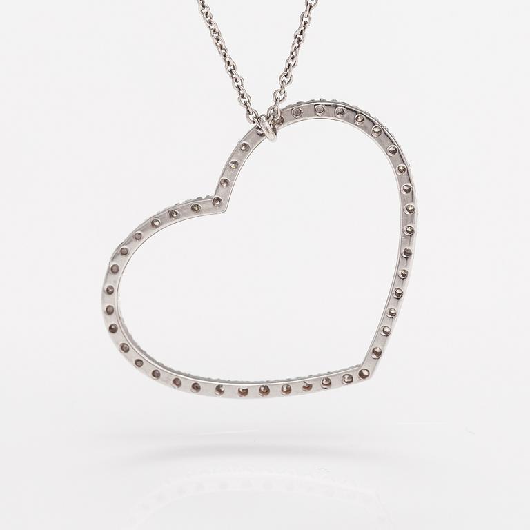 An 18K white gold neclöace with diamonds ca. 0.50 ct in total. Zoccai, Italy.