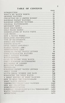 A lot of eleven books and booklets regarding watches.