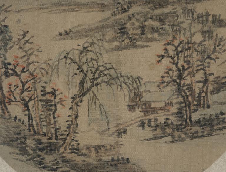 Unidentified artist, Two landscape paintings, China, 20th century.