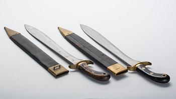 FASKINKNIV, 2 st,  m/1849 Svensk. Johan Svengren Eskilstuna samt J. Walén, Eskilstuna.
