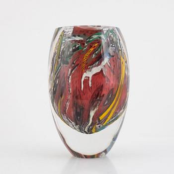 Ulrica Hydman-Vallien, a unique glass vase, Kosta Boda, Sweden.