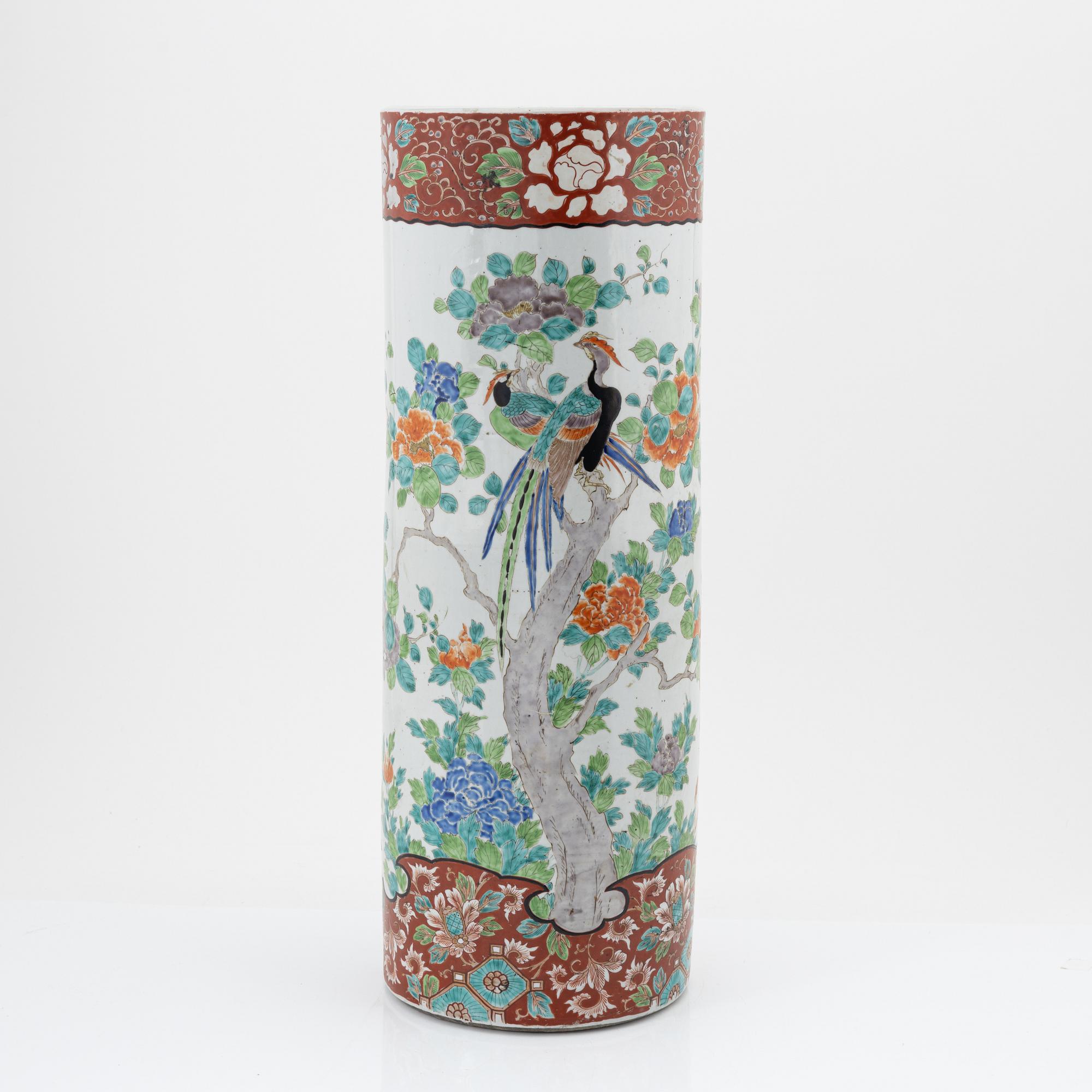 Paraplyställ / golvvas, porslin, Japan, 1900-tal.
