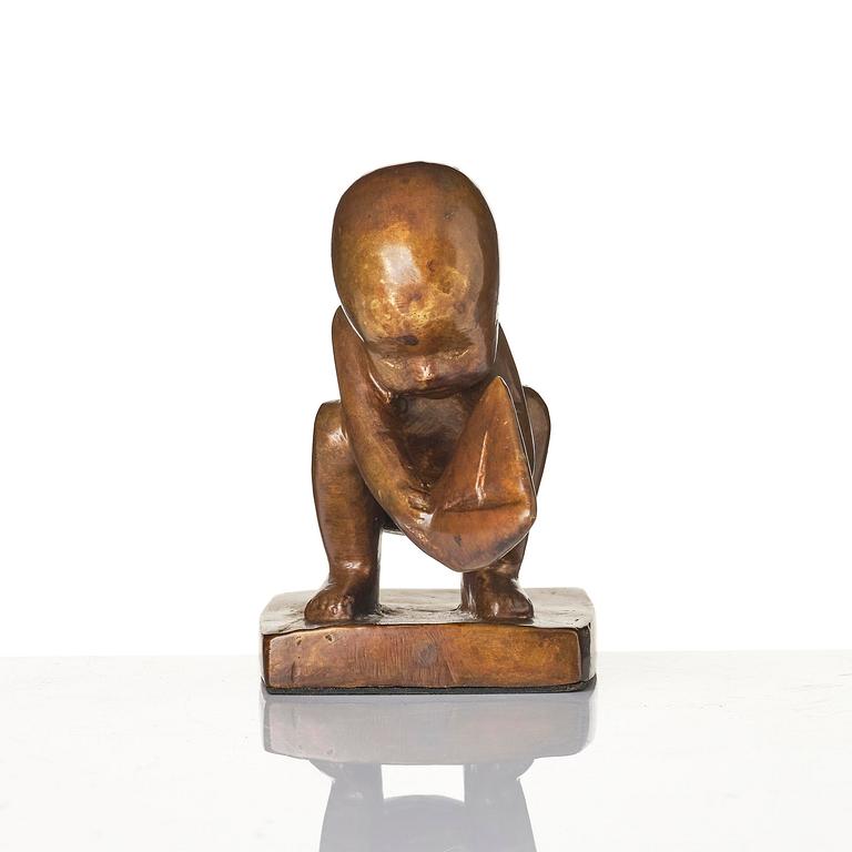 Lisa Larson, sculpture, bronze, "Storseglar'n", Scandia Present, ca. 1978, ed. 181/999, with original box and folder.